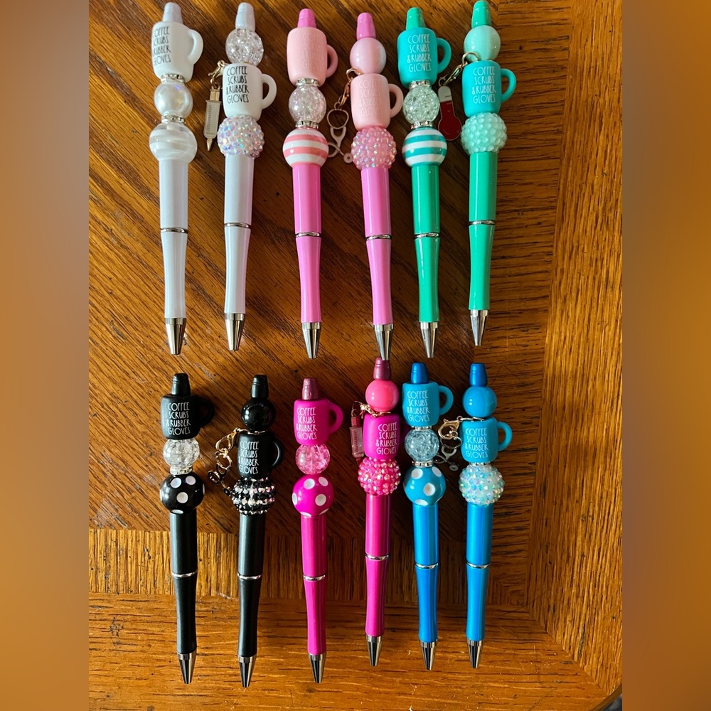 Coffee Scrubs Rubber Gloves Beaded Pens